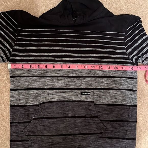 OCEAN Current Black and Grey Stripped Hoodie.  Size Medium - Picture 7 of 8